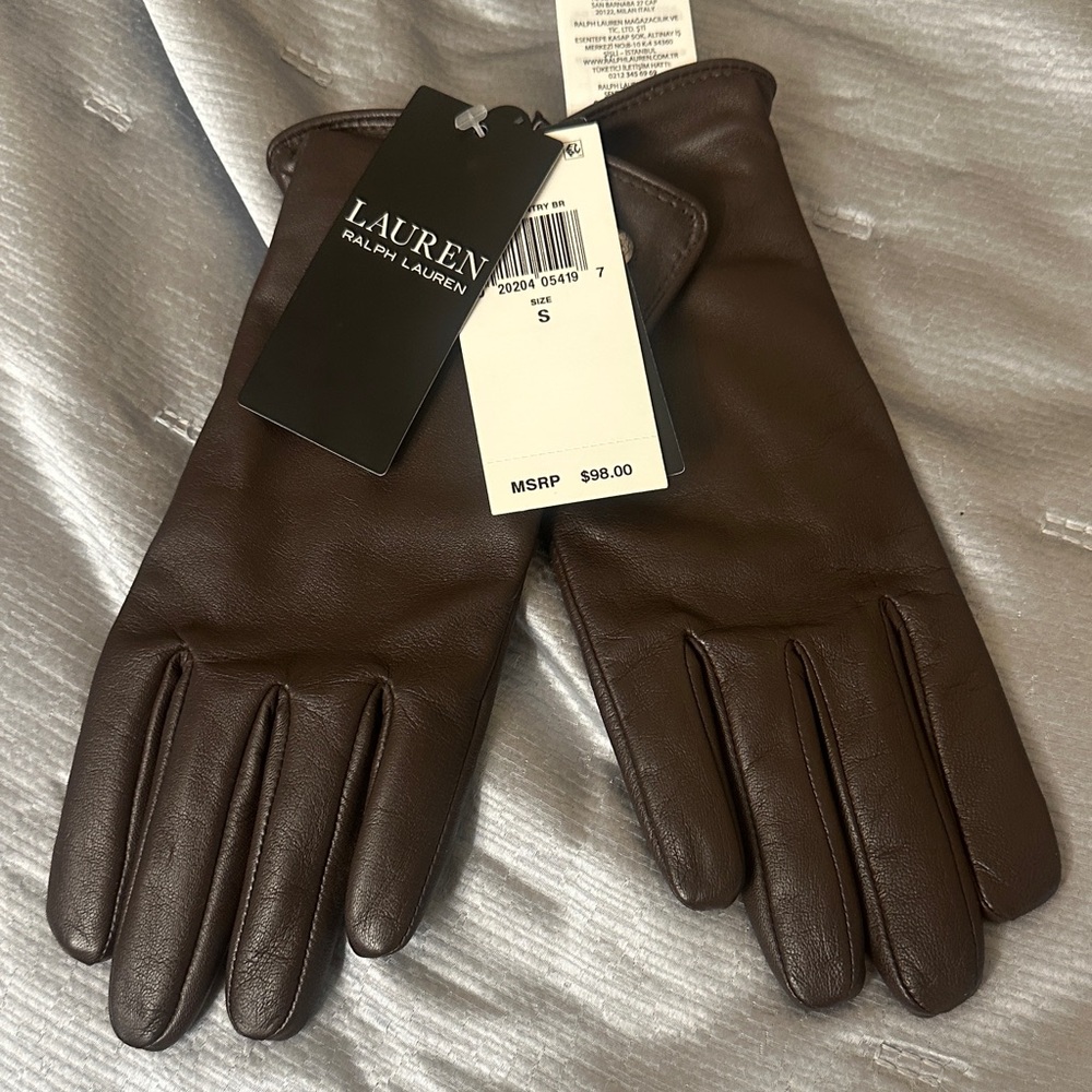 Lauren Ralph Lauren Dark Brown Leather women’s Gloves